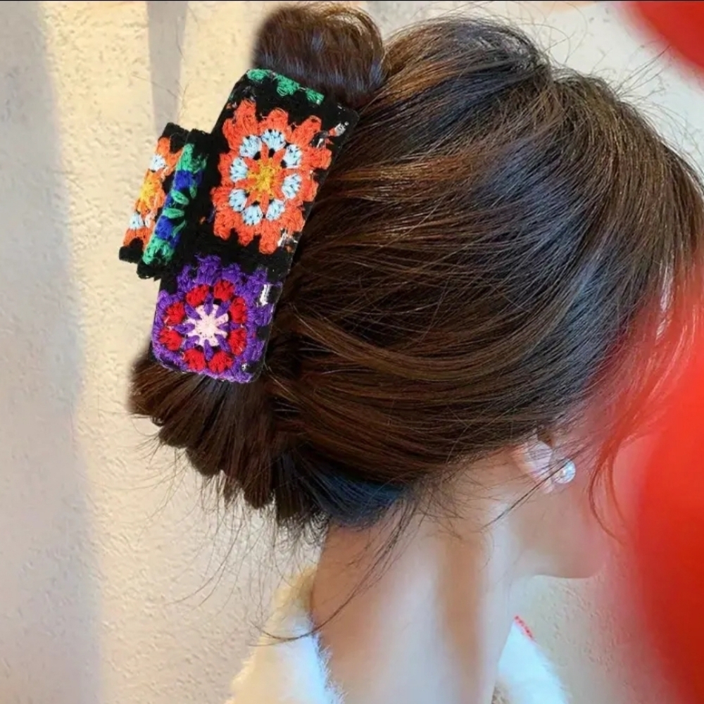 Floral Crochet Hair Clip